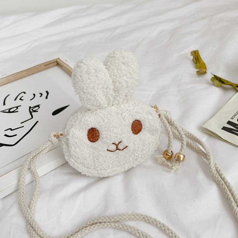 Bolsa DE LOS NIÑOS lindo conejo de peluche bolsa de mensajero de la muchacha princesa moda bolsa pequeña bolsa de la niña bolsa de bebé