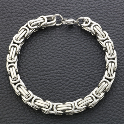 Street DJ Hair Stylist Rugged Street Dance Bar Rock Club Hip Hop Punk Hand Woven Titanium Steel Bracelet for Men and Women