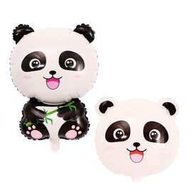 新款造型熊猫铝膜气球国宝大熊猫18寸熊猫头生日派对装饰铝箔气球