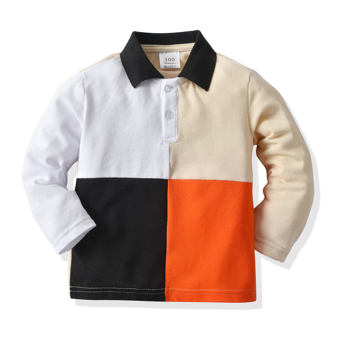Cross-border Children's Clothing 2020 Autumn Boys' Lapel Color Matching POLO Shirt Children's Baby Long-sleeved Top