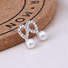 Earrings, accessory from pearl, Korean style