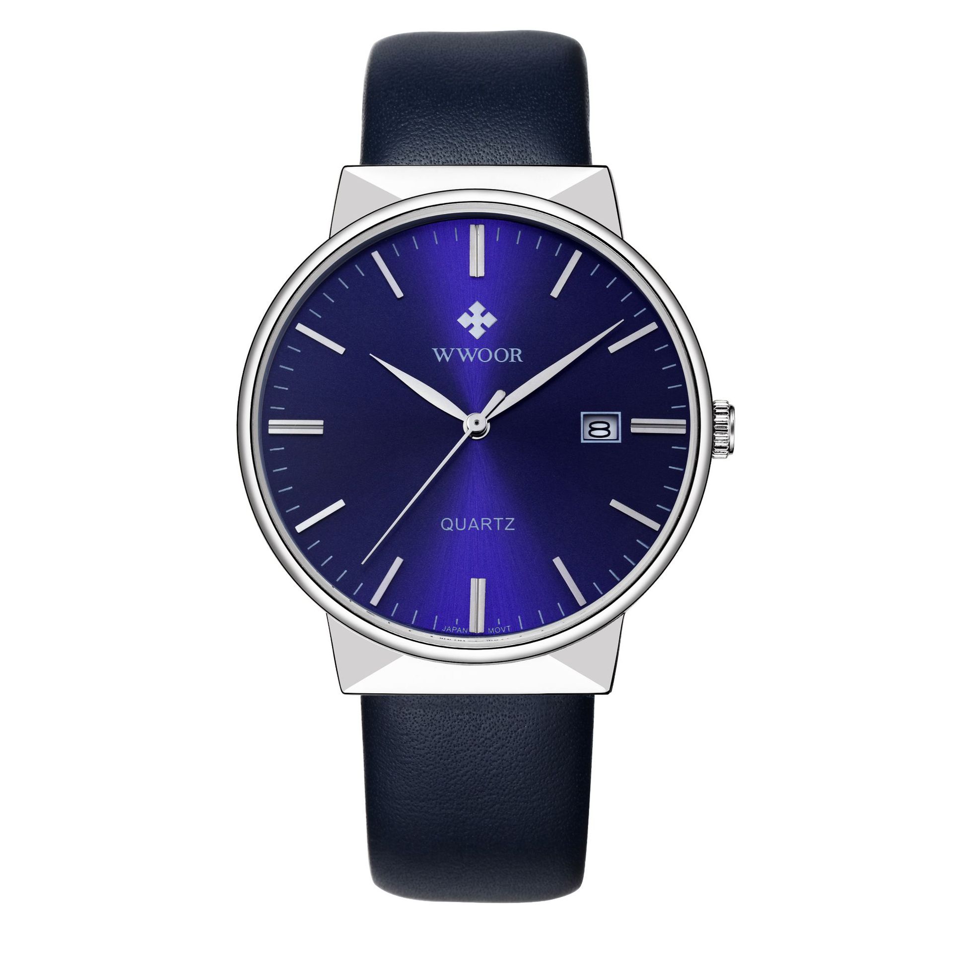 WWOOR Holding Love nuevos hombres de negocios cinturón reloj de cuarzo calendario impermeable reloj redondo cabeza casual Bowl Watch 8826p