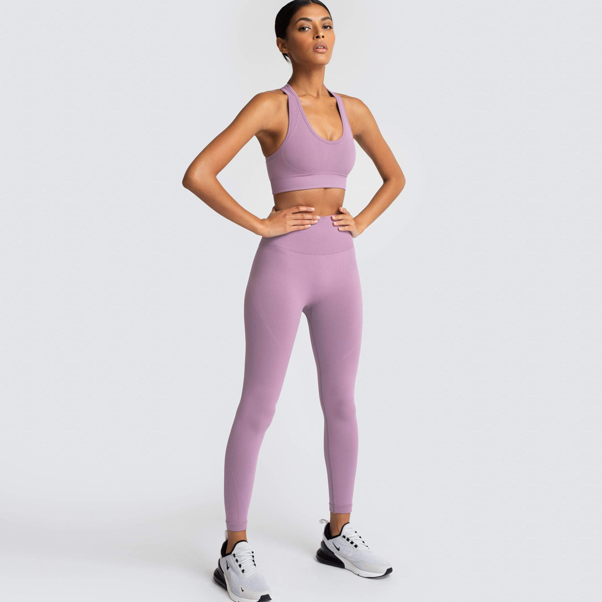 traje de yoga deportivo tejido sin costuras NSLX8984