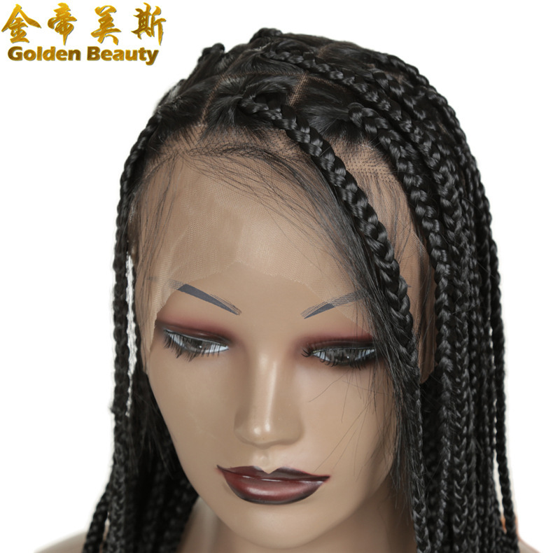 Full Hook Braid Headgear European and American African Three-strand Braid 360 lace wig Headgear lace front wig