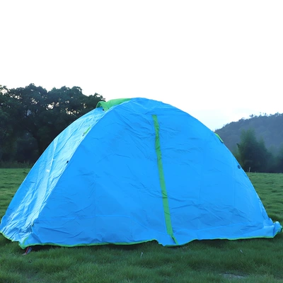 Factory direct 3-4 outdoor camping tent automatic speed open beach tent camping fake double sunscreen tent (Çadırlar) - blue-double