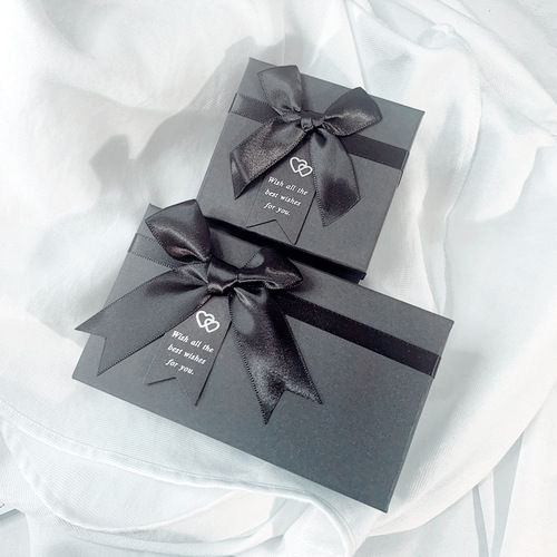Heaven and earth cover gift box custom cosmetics gift box lipstick jewelry box bow rectangular small gift box