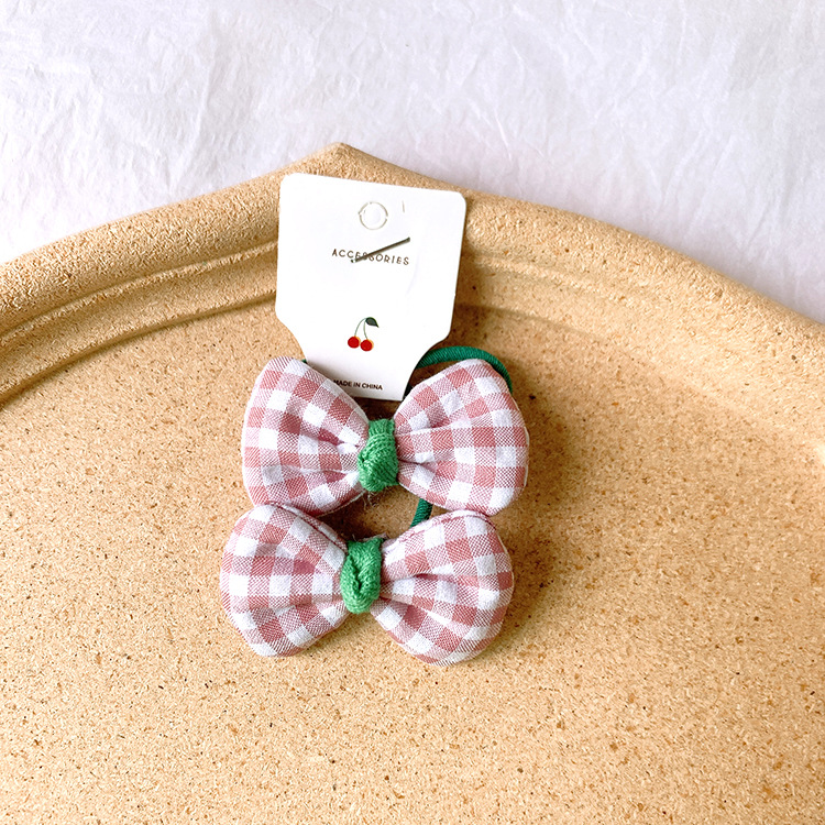Korean  Children's Hair Rope Girl Candy Color Does Not Hurt The Hair Rubber Band Cute Plaid Bow Cheap  Hair  Scrunchies Nihaojewelry Wholesale display picture 10