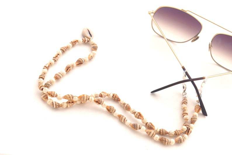 Amazon summer Europe and America Jewelry natural shell glasses Chains Turquoise millet sunlight Eyewear chain