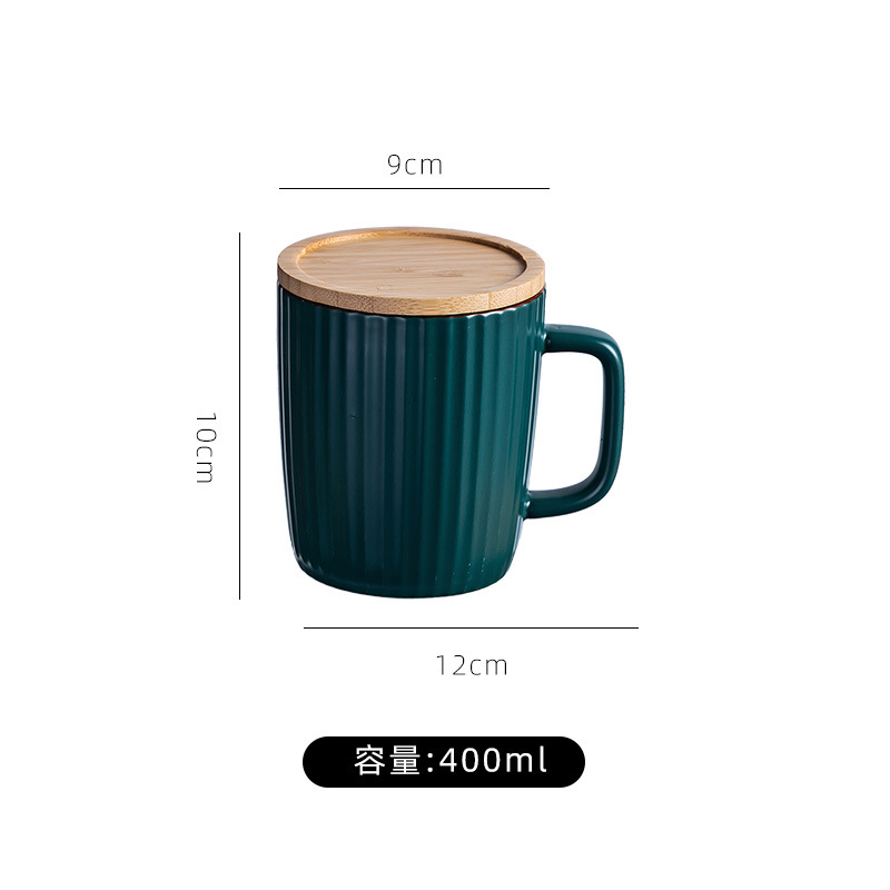 Mug with Lid Nordic Ins Ceramic Water Cup Household Creative Simple Large Capacity Drinking Cup Factory Wholesale