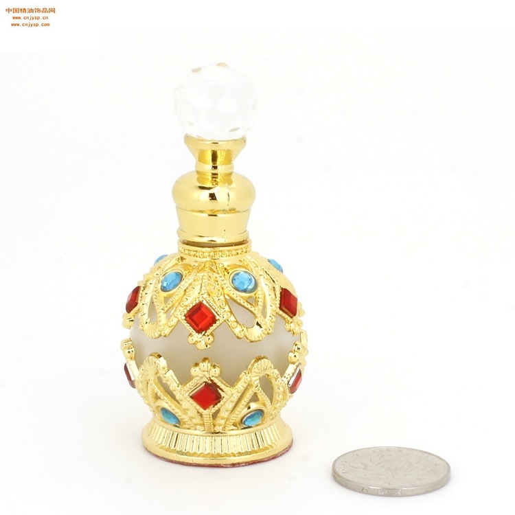 中国精油饰品网批发砚都15ml球形金色满石真我精油瓶摆件1.