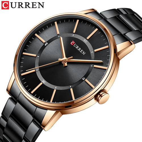 Curren/Carren 8385 Men's Watch, Water-Resistant Quartz Steel Strap Business Casual Watch