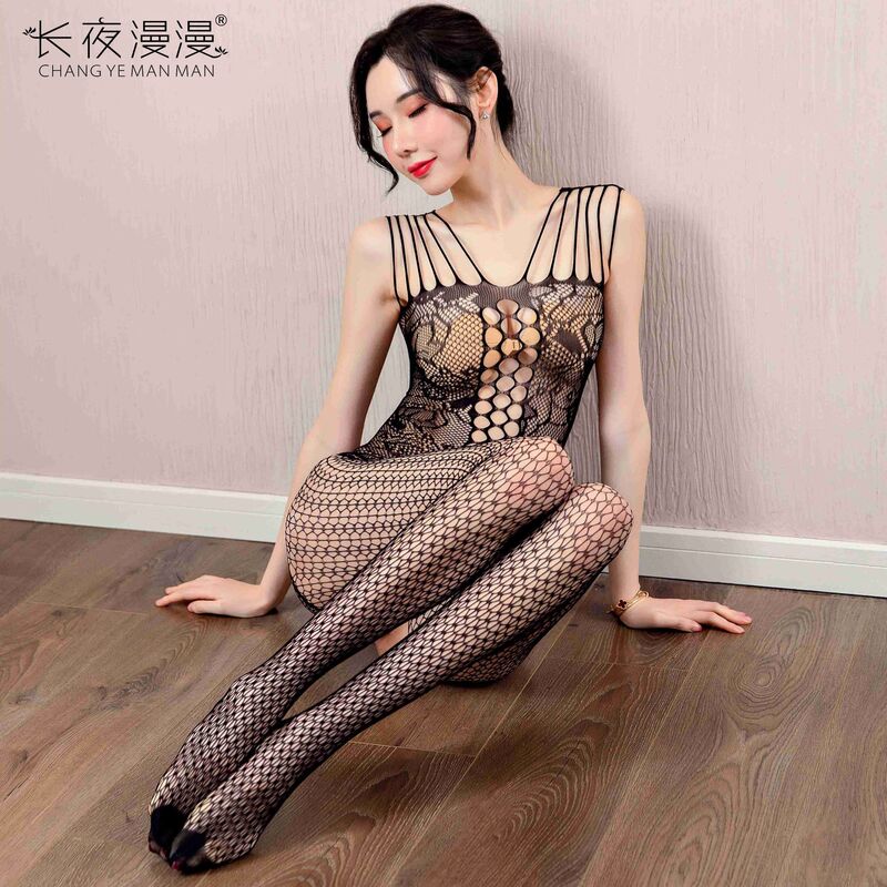 Long Night Sexy Transparent Temptation Sexy One-Piece Fishnet Stockings One-Piece Net Clothes Manufacturer Dropshipping 022