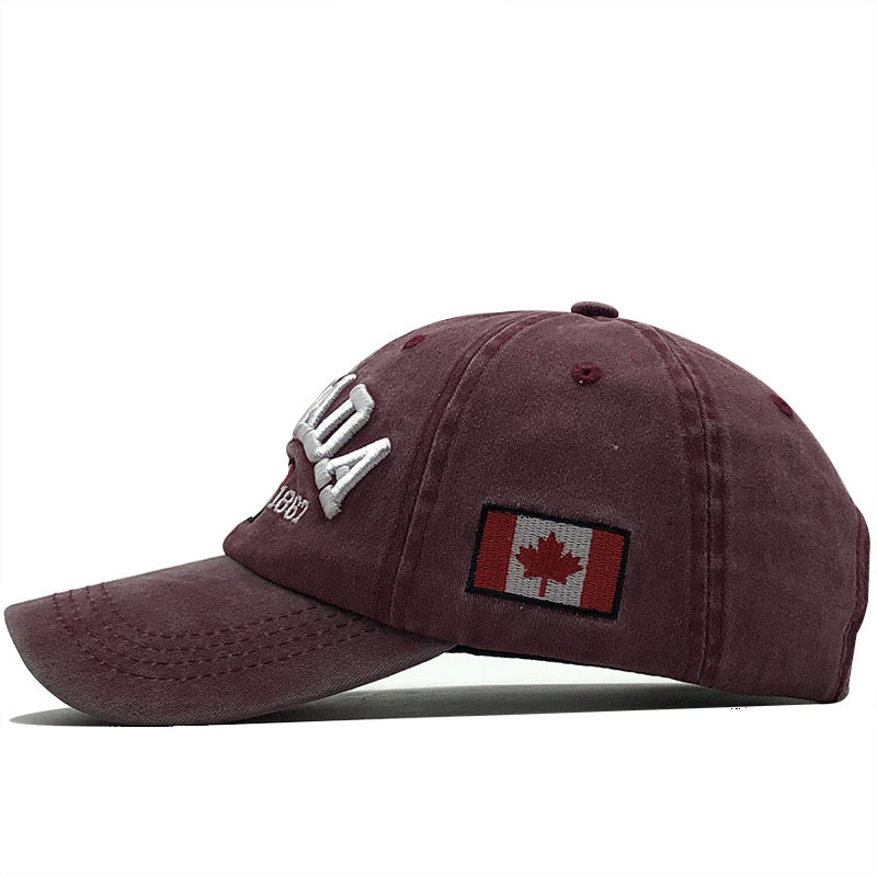 Embroidered Canada Maple Leaf Baseball Cap Unisex Pure Cotton_voghion.com