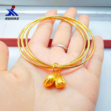 厂家直销三环线圈莲蓬手环黄铜镀金三生三世女士手镯电镀仿金首饰