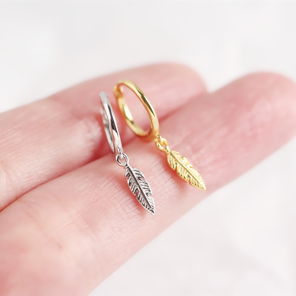 Feather Fashion 925 Sterling Silver No Inlaid Plating Earrings display picture 3