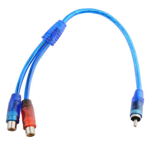 1 RCA male to 2 RCA female AV cable, one male to two female dual phono plug short cord, 30cm