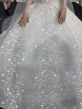 2022現貨新款網布撒純銀彩粉加發泡時尚豹紋婚紗面料高端頭紗布料