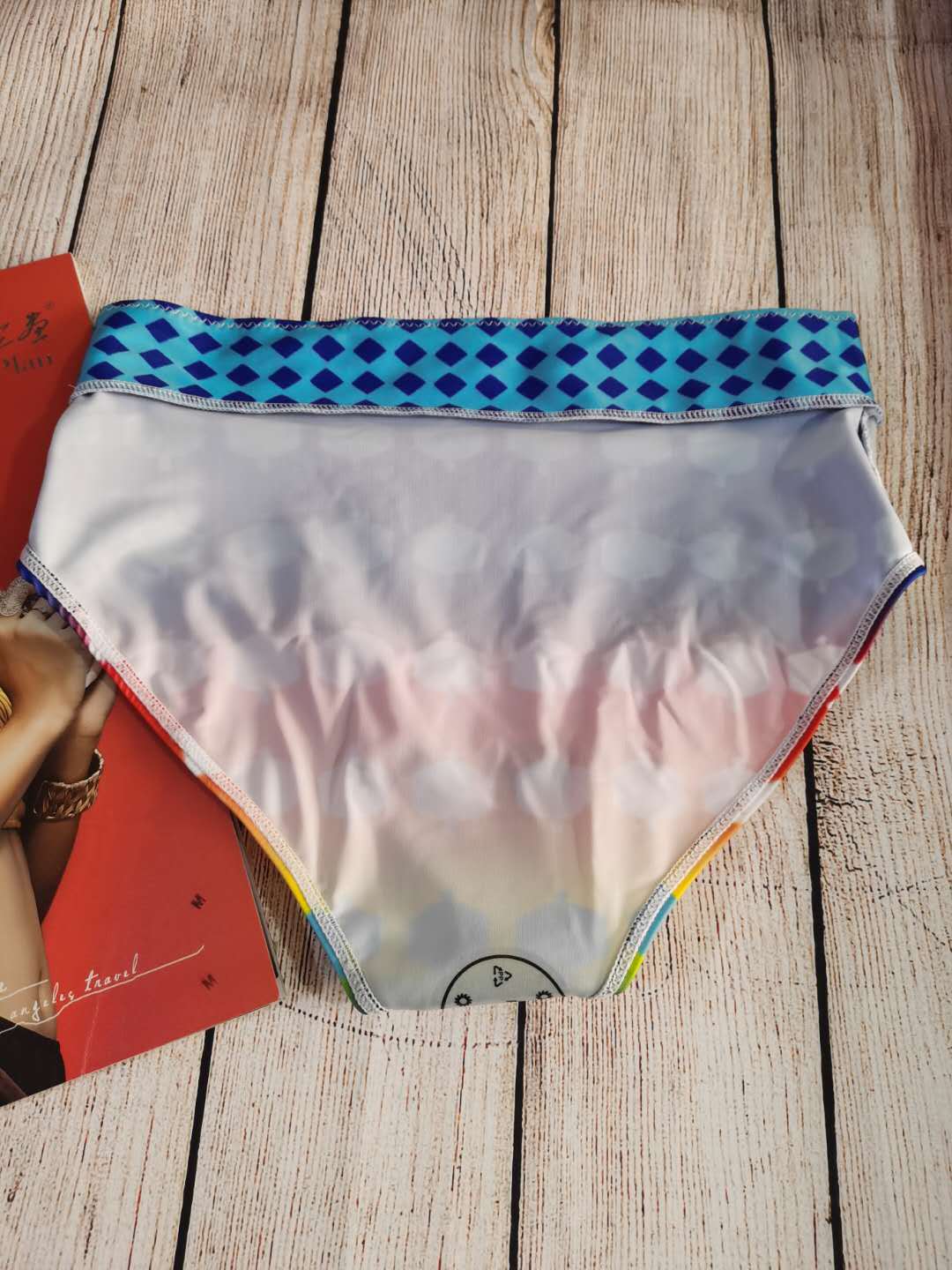 Split Swimsuit High Waist Swimwear Retro Polka Dot Crossover Ladies Sling NSHL3316