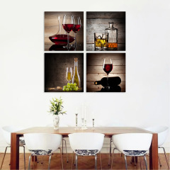 亞馬遜熱賣紅酒酒杯家居裝飾帆布畫 廚房餐廳掛畫壁畫無框畫芯