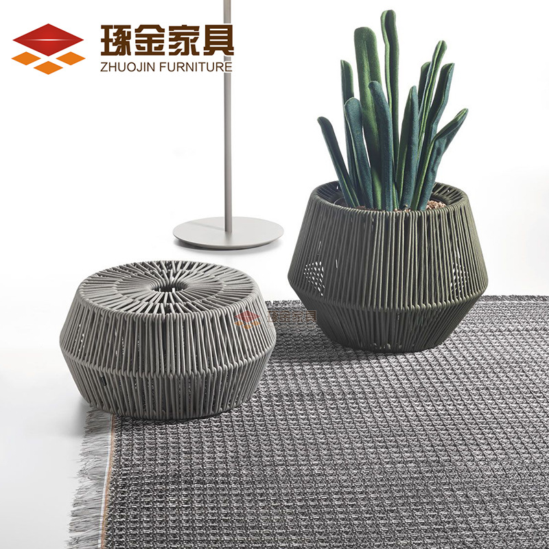 Supply New Creative Woven Seat Stool, Indoor Living Room Simple Shoe Bench, Artistic Woven Flower Pot