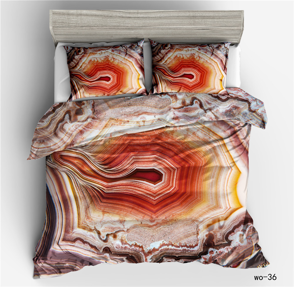 Housse de couette numérique en marbre moiré et taie d'oreiller pour la maison, housse de couette trois pièces, textile transfrontalier personnalisé Vio_voghion.com