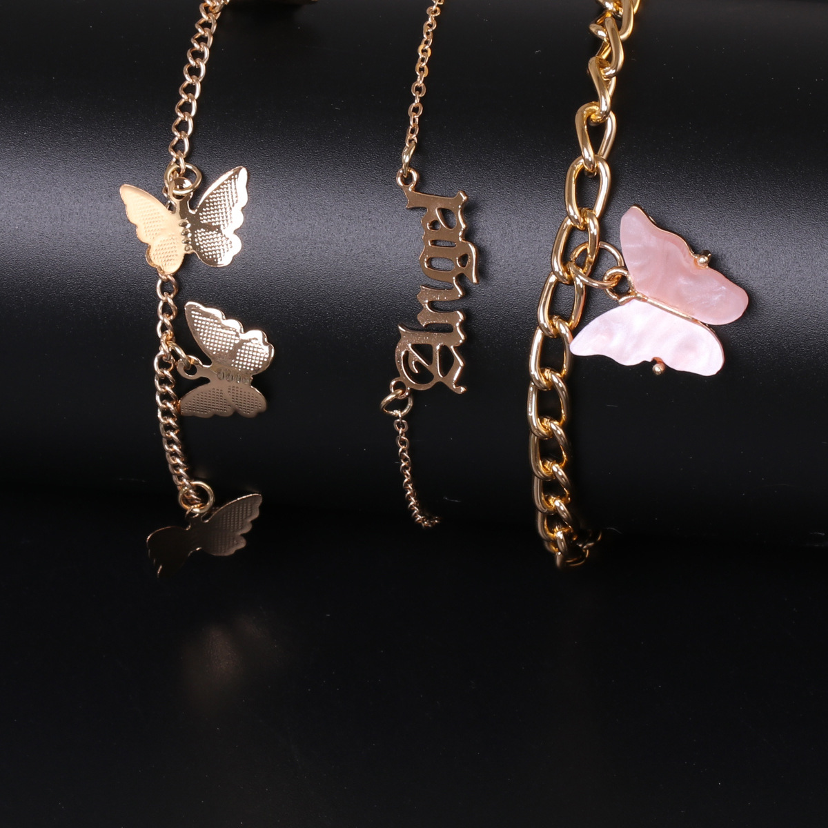 Fashion Butterfly Simple Three-piece Chain Alloy Butterfly Anklet For Women display picture 25