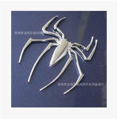 Venta al por mayor araña de metal pegatinas de coche divertido pegatinas de coche 3D tridimensional coche de metal pegatinas de coche araña pegatinas de coche