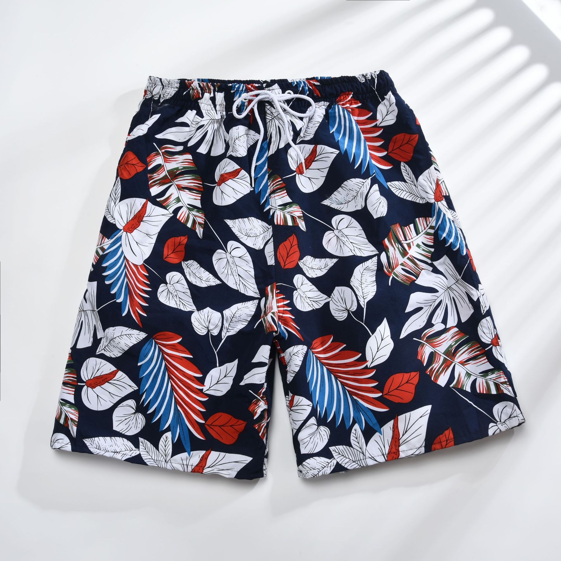 166g Weight Shorts Pants Length Polyester Fabric Type Mid Waist Waist Line Shorts Pants Type Inelastic Elasticity Beach Occasion Comfort Function Loose Fit Type Leaf, Ditsy Floral, Tree Pattern Summer Season Men's Gender Rib-Knit Design Streetwear Style Men's Beach Streetwear Leaf Ditsy Floral Tree Shorts Rib-knit Shorts 13