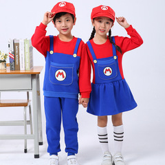 冬季加絨款幼兒園男童女童外貿瑪麗套裝舞蹈服聖誕節兒童表演服裝