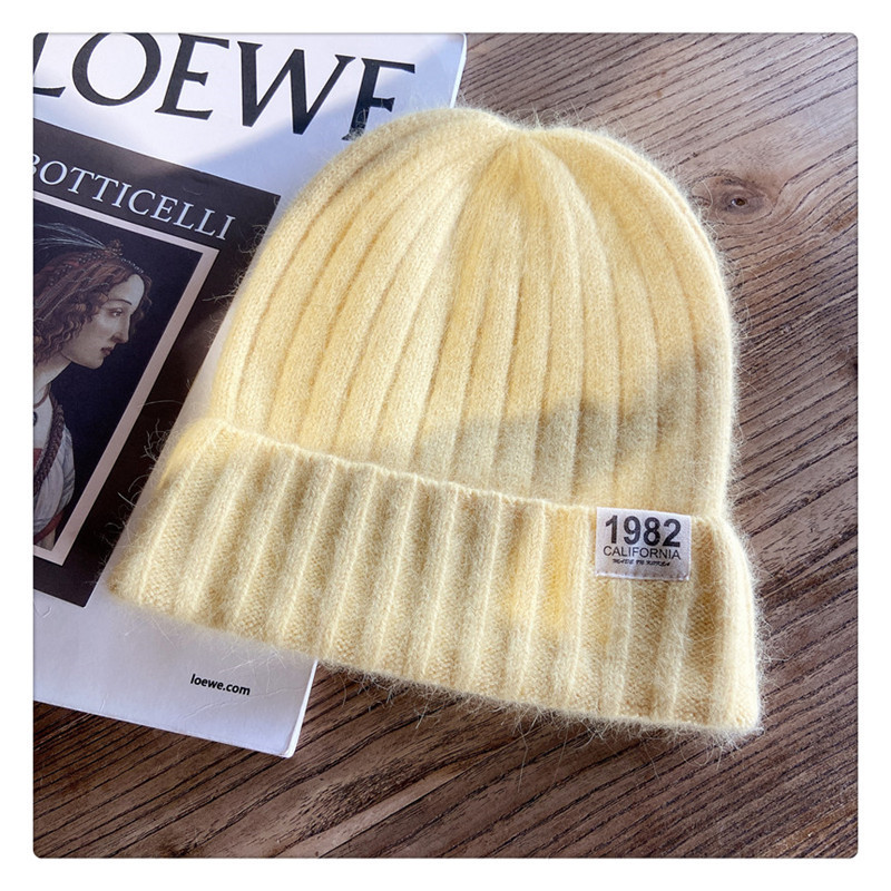 贴布兔毛针织帽10