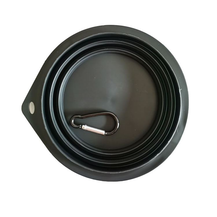 Portátil plegable perro tazón silicona Pet Bowl gato tazón beber tazón al aire libre viajes colgando tazón de comida fábrica al por mayor
