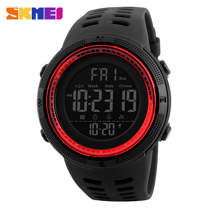Skmei estudiante deportes al aire libre pantalla digital reloj electrónico moda retroiluminación pareja nuevo reloj electrónico impermeable 1251