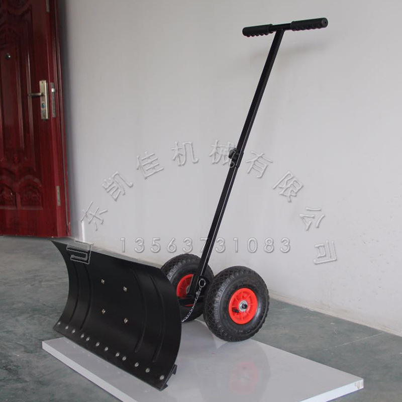 单把人力手推推雪铲 户外铲雪铲子 手工推粮铲轮式除雪铲现货直供