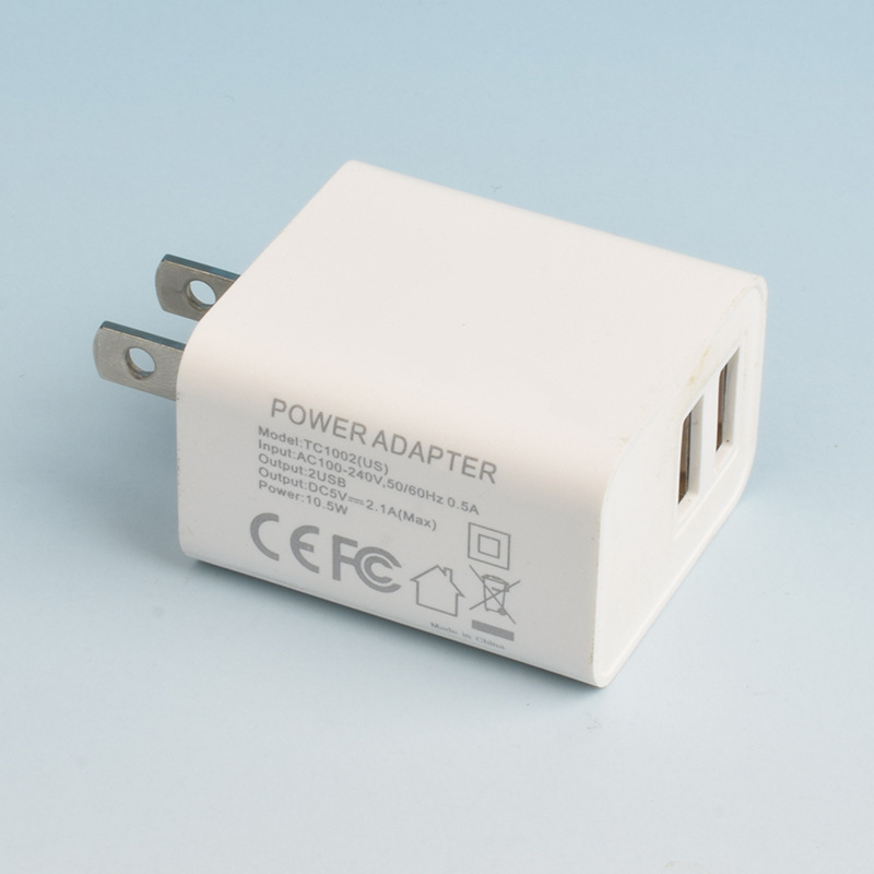 源头工厂美规旅单双USB 5V2400MA充电器充 多兼容手机平板充电器