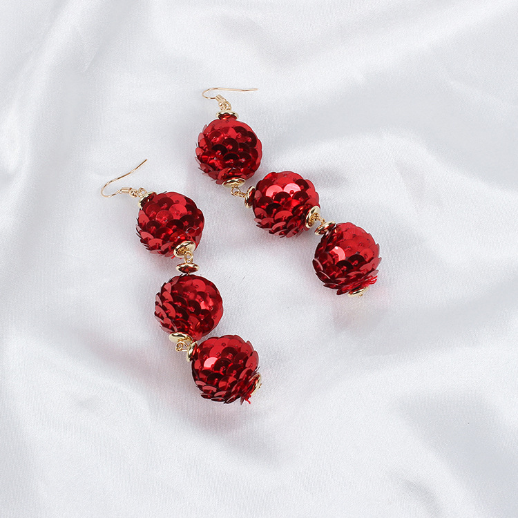 8g Weight Earrings Classification Wedding, Travel, Birthday, Festival Occasion Women'S Gender Vintage Style Style Red, Gold, Black Color Punk Super Glitter Ball Tassel Earrings Disco Dancing Style Retro Hong Kong Style 3
