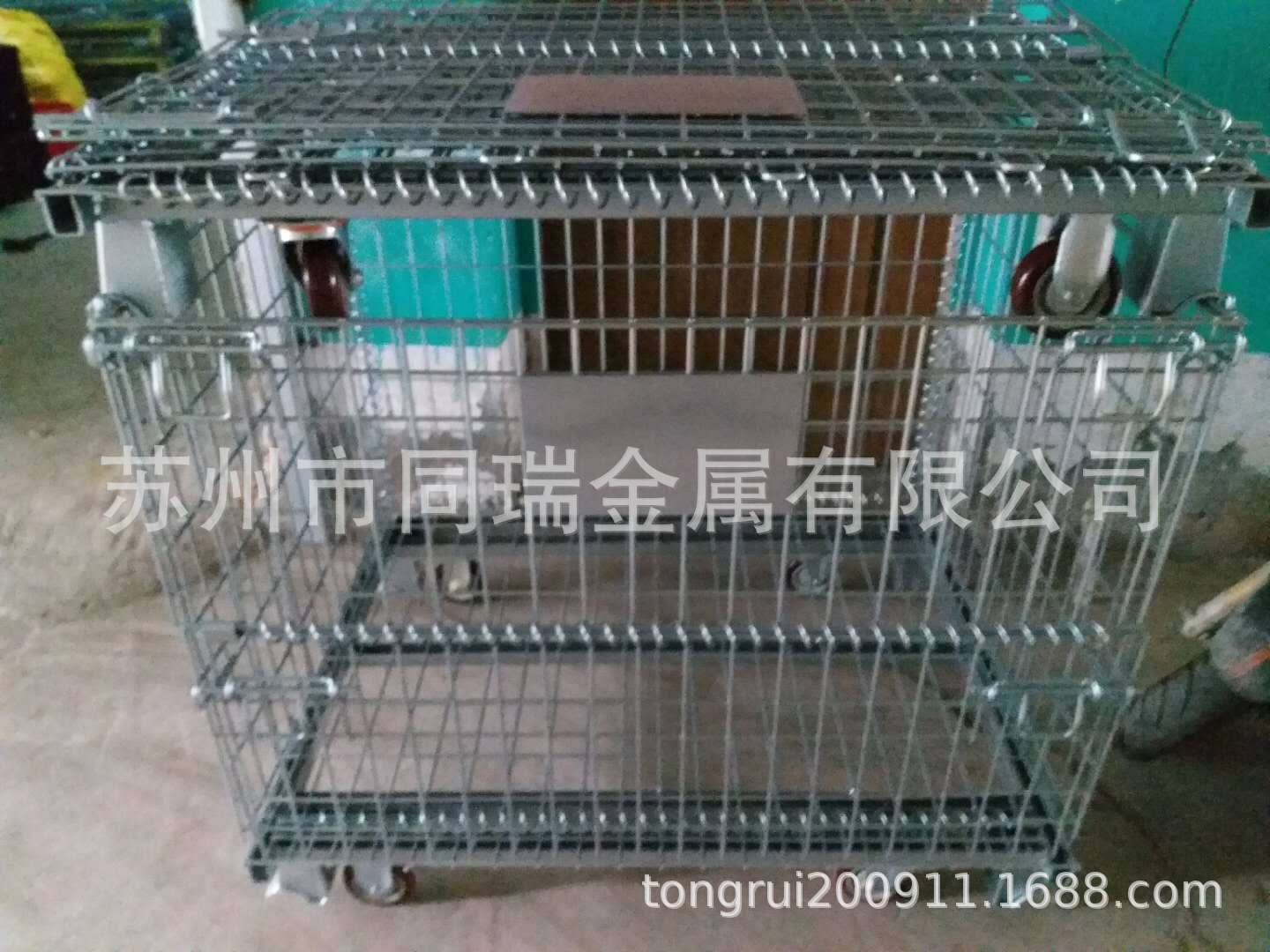 仓储笼铁框铁笼子促销笼仓储笼 折叠式带轮子仓储笼铁笼-阿里巴巴