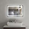 Manufacturer direct toilet wall -hanging bathroom mirror hotel smart touch anti -fog three -color LED light lens
