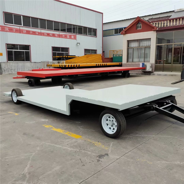 3吨高底盘平板拖车 货物牵引转运平板拖车 四轮码头拉货拖车