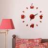 Creative acrylic three dimensional fashionable coffee decorations on wall for bedroom, mirror effect