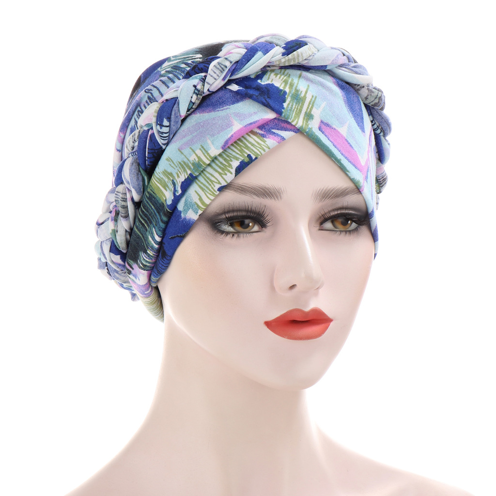 Tie-dye Sanded Milk Silk Fabric Braid Hat display picture 2