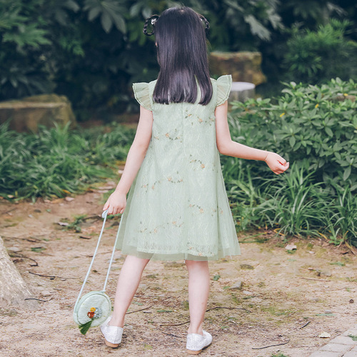 Girls qipao dresses cheongsam skirt Hanfu little girl princess skirt fairy dresses for kids