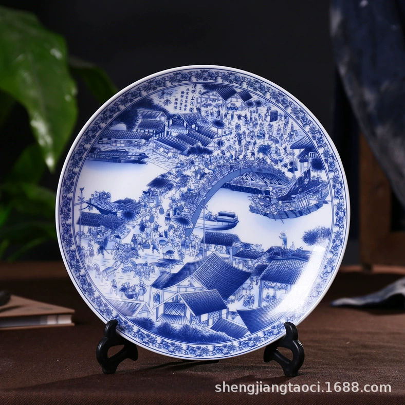 Керамическая porcelain керамические голубые и белые украшения для гостиной, домашний декор, простой и элегантный дизайн