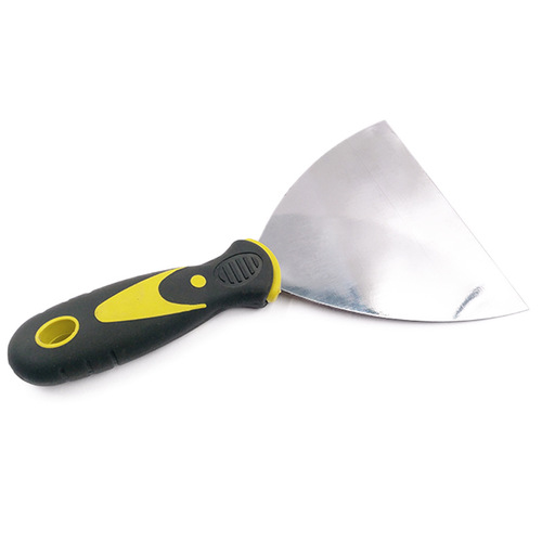 Factory direct sales putty knife two-color plastic handle shovel knife does not fall off the carbon steel blade willfully tough and complete specifications