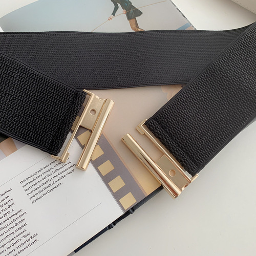 Autumn and winter new elastic elastic women's wide belt decorative fabric with dress waist slimming girdle