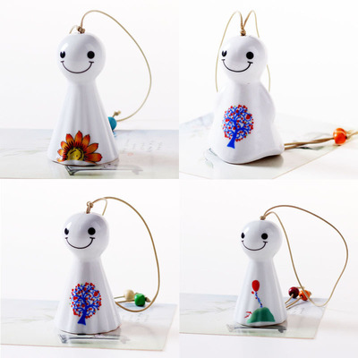 景德镇陶瓷工艺品晴天娃娃日系风铃批发摆摊地摊货源白色小清新|ms
