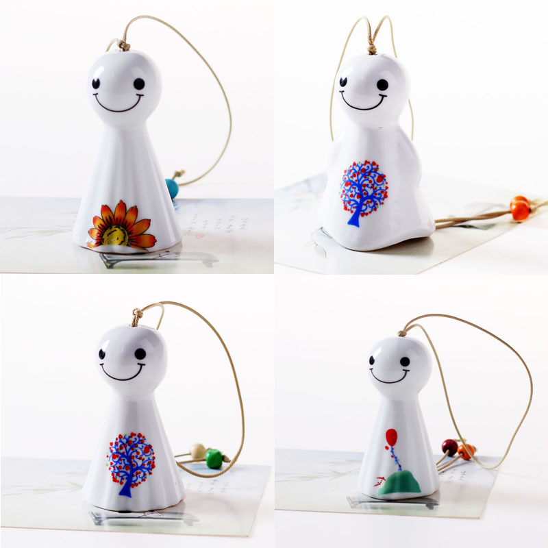景德镇陶瓷工艺品晴天娃娃日系风铃批发摆摊地摊货源白色小清新|ms