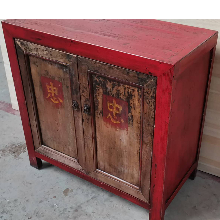 厂家直销复古家具手工刷漆彩漆做旧外贸出口餐边柜鞋柜储物柜包邮|ru