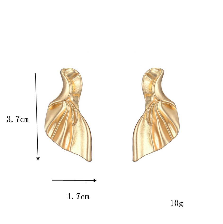Fashion New Earrings S925 Silver Needle Alloy Ear Accessories Geometric Shaped Fold Irregular Earrings Nihaojewelry display picture 1