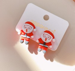 Festival Occasion Arylic Material Fashion Christmas Tree Snowman Elk Arylic Women's Ear Clips 1 Pair