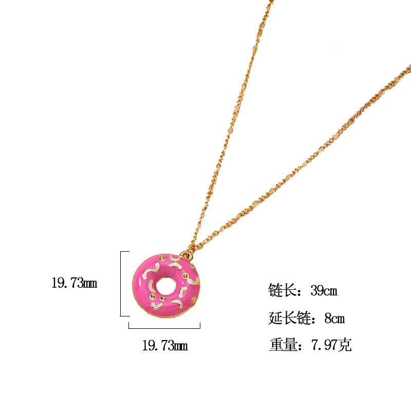 Korean  Light Luxury Sweet Style Cute Donut Necklace display picture 1